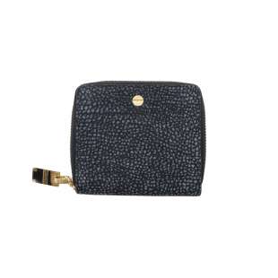 Borbonese Portafoglio Medium di Camoscio OP Nero 910740625 100