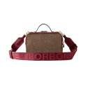 Borbonese Camera Bag Road Small OP Naturale/Borgogna 924892AN0Z82