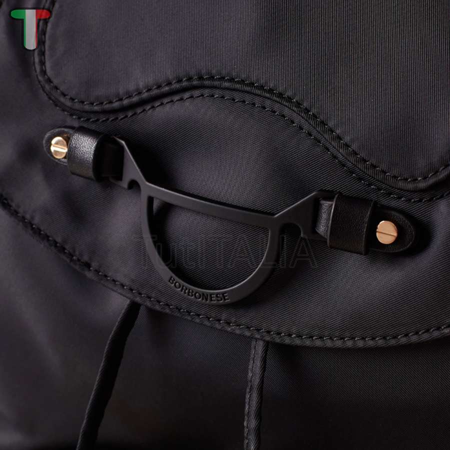 Borbonese Zaino Capri Medium Nero 923404BA9100